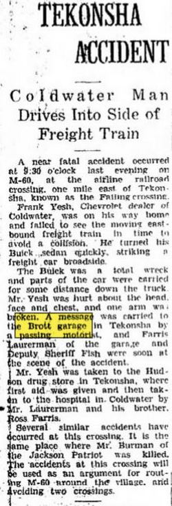 Brotts Garage (Sunoco, Amoco) - Jan 1930 Article